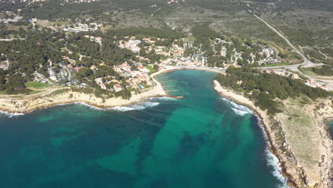 Calanque-des-Tamaris-aerial-shot-sainte-croix-France-Provence-mediterranean-sea